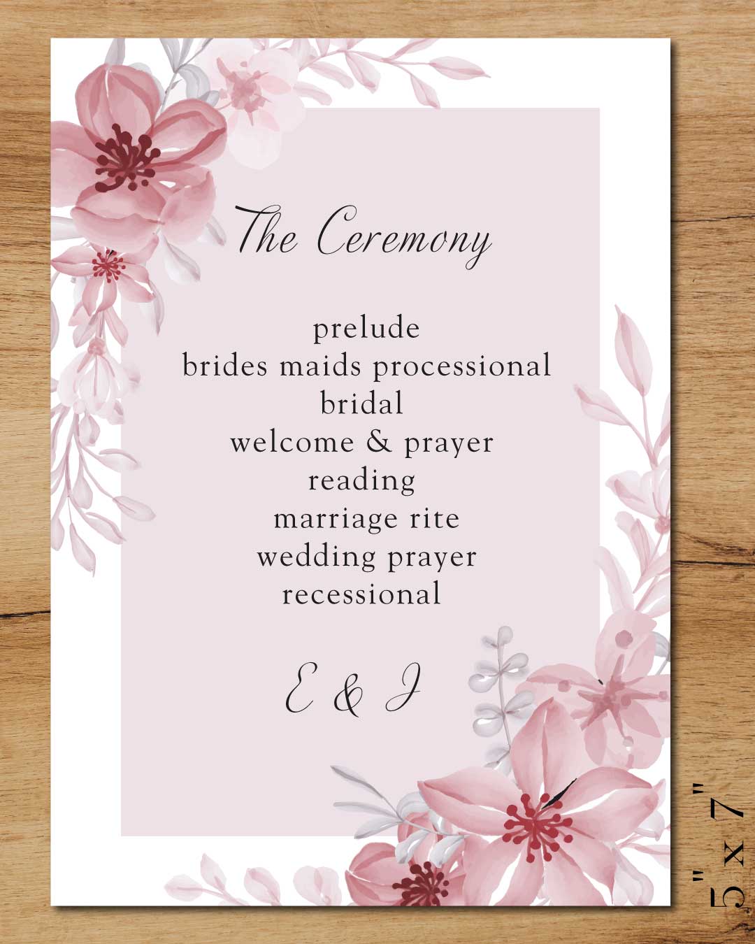 Frame Elegant Orchids Wedding Program Cards