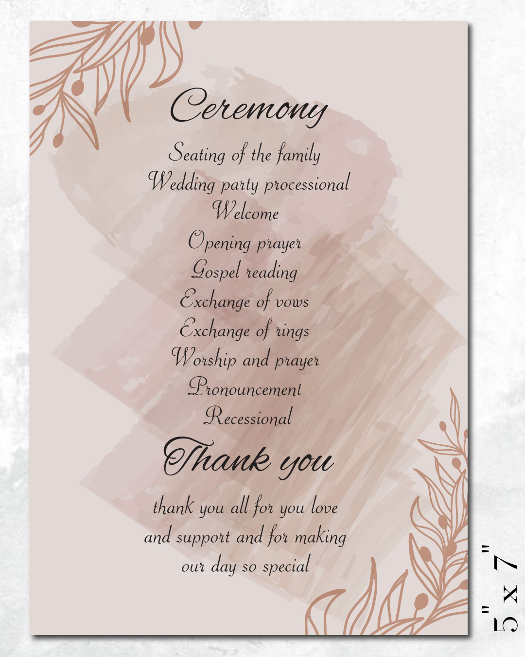 Subtle Elegance Wedding Program Cards