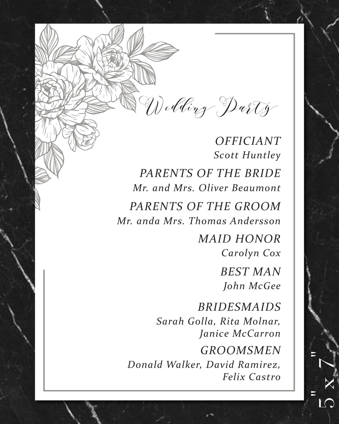 Touch Of Nature Wedding Program Cards