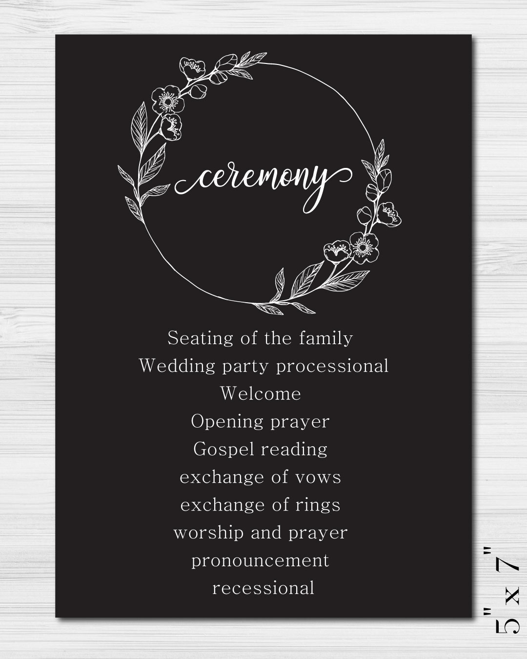Circular Shaped Flowers Wedding Program Cards