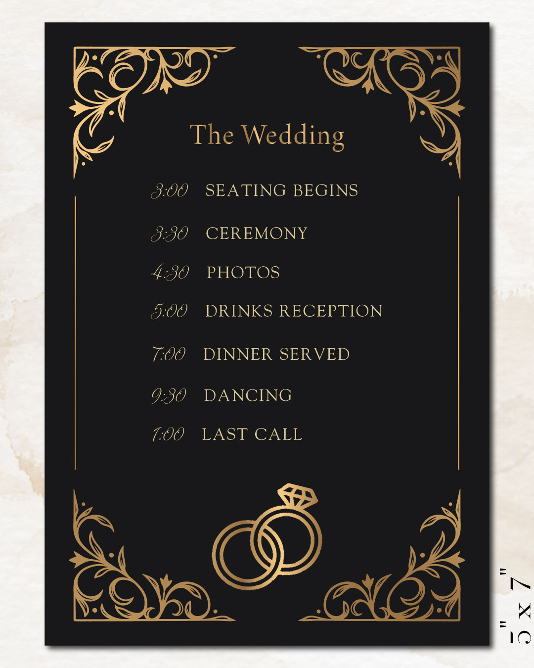 Dark Magnificent Wedding Program Cards