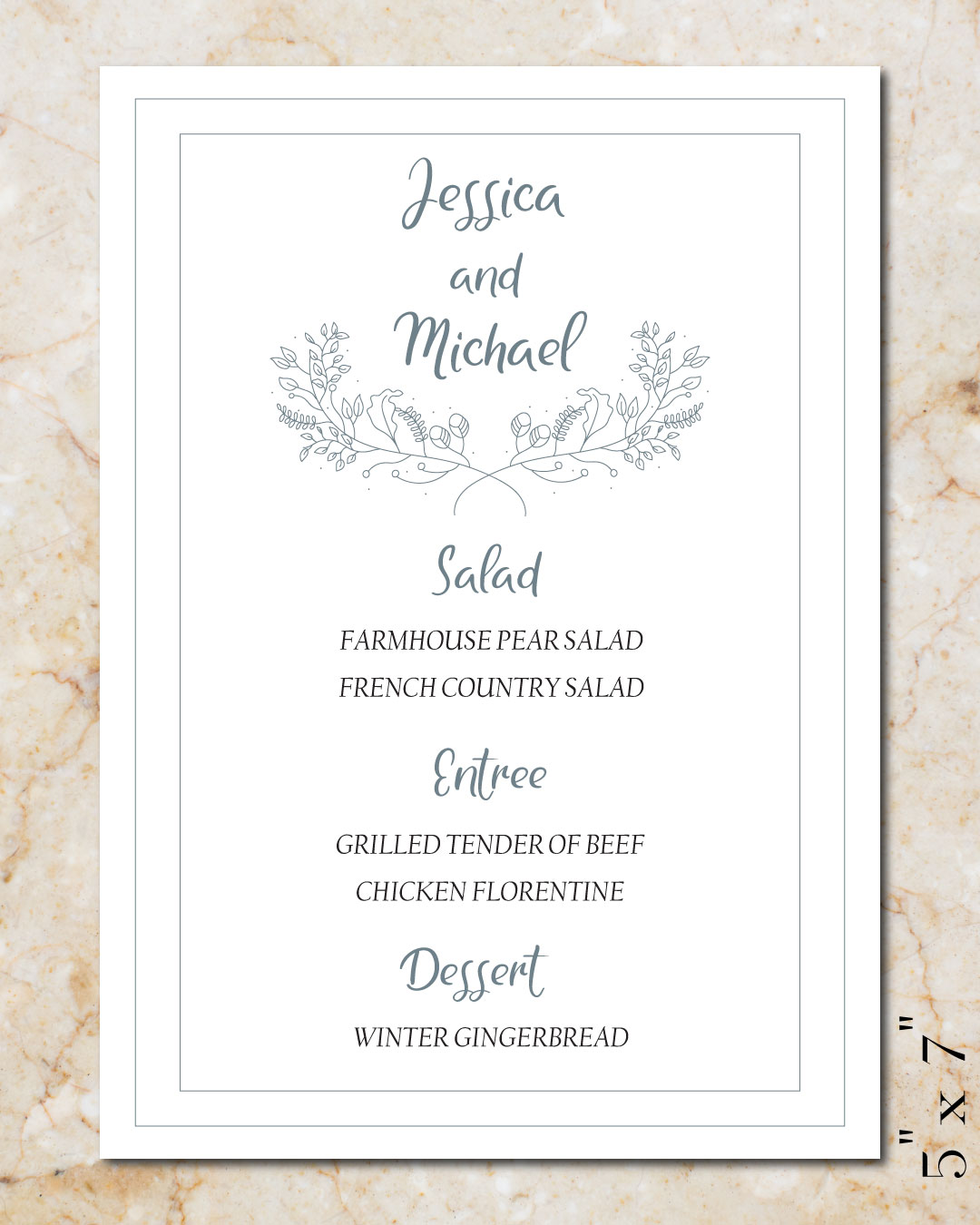 Sea Frame Wedding Menu Cards