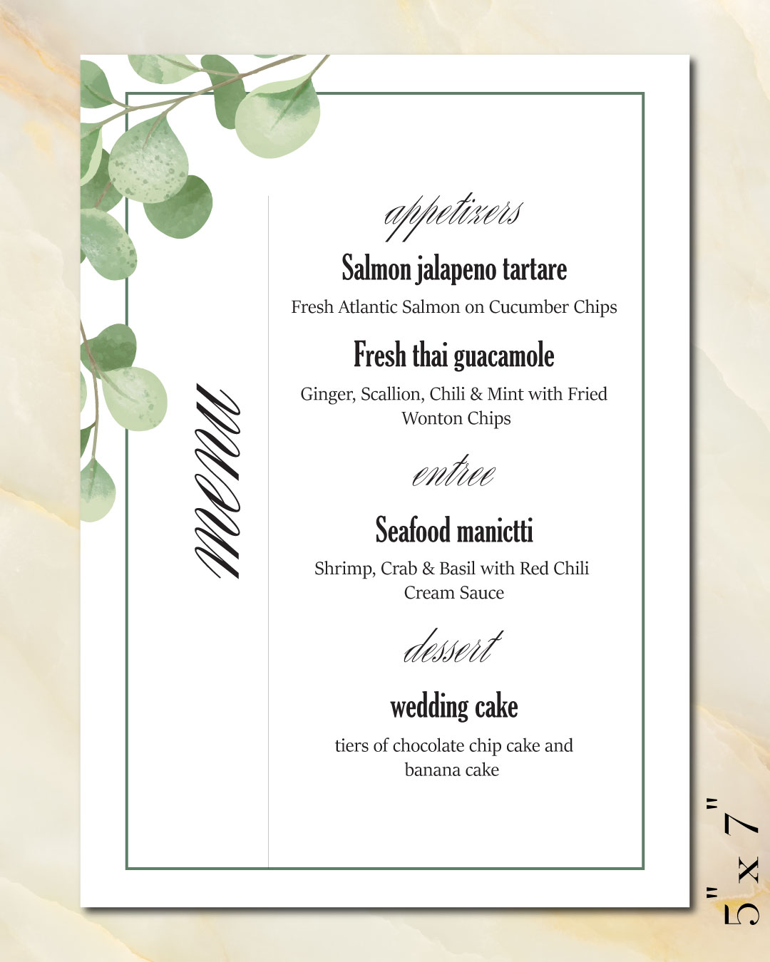 Round Sheet Art Wedding Menu Cards