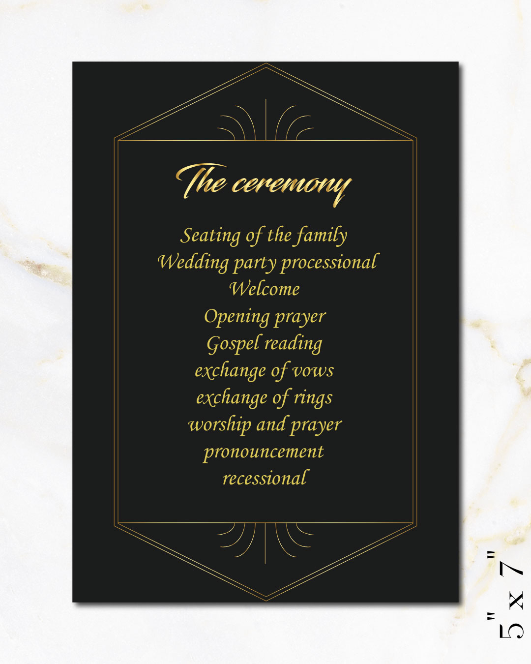Gatsby Gold Lettering Wedding Program Cards