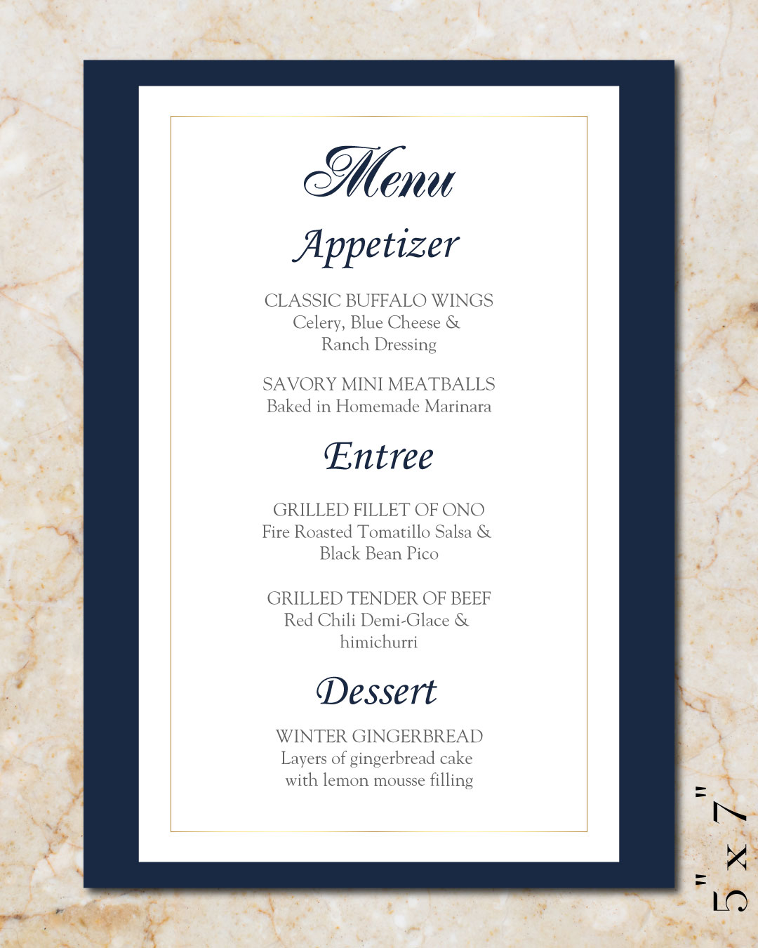 Design on Demand Wedding Menu Cards