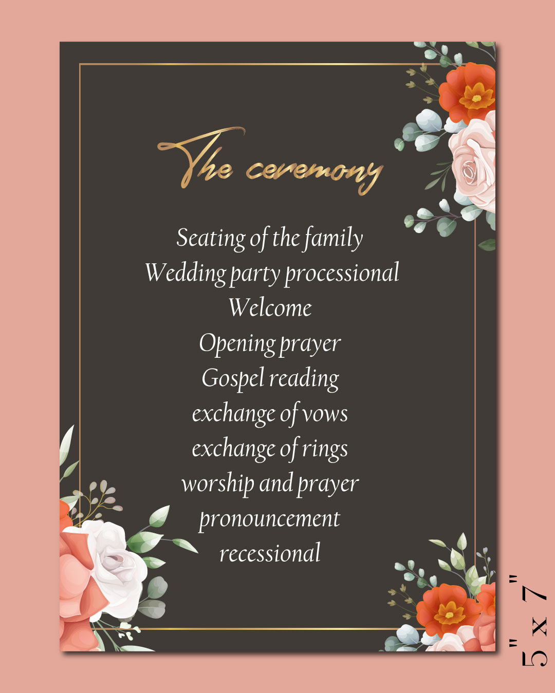 Colorful Flower Design Wedding Program Cards