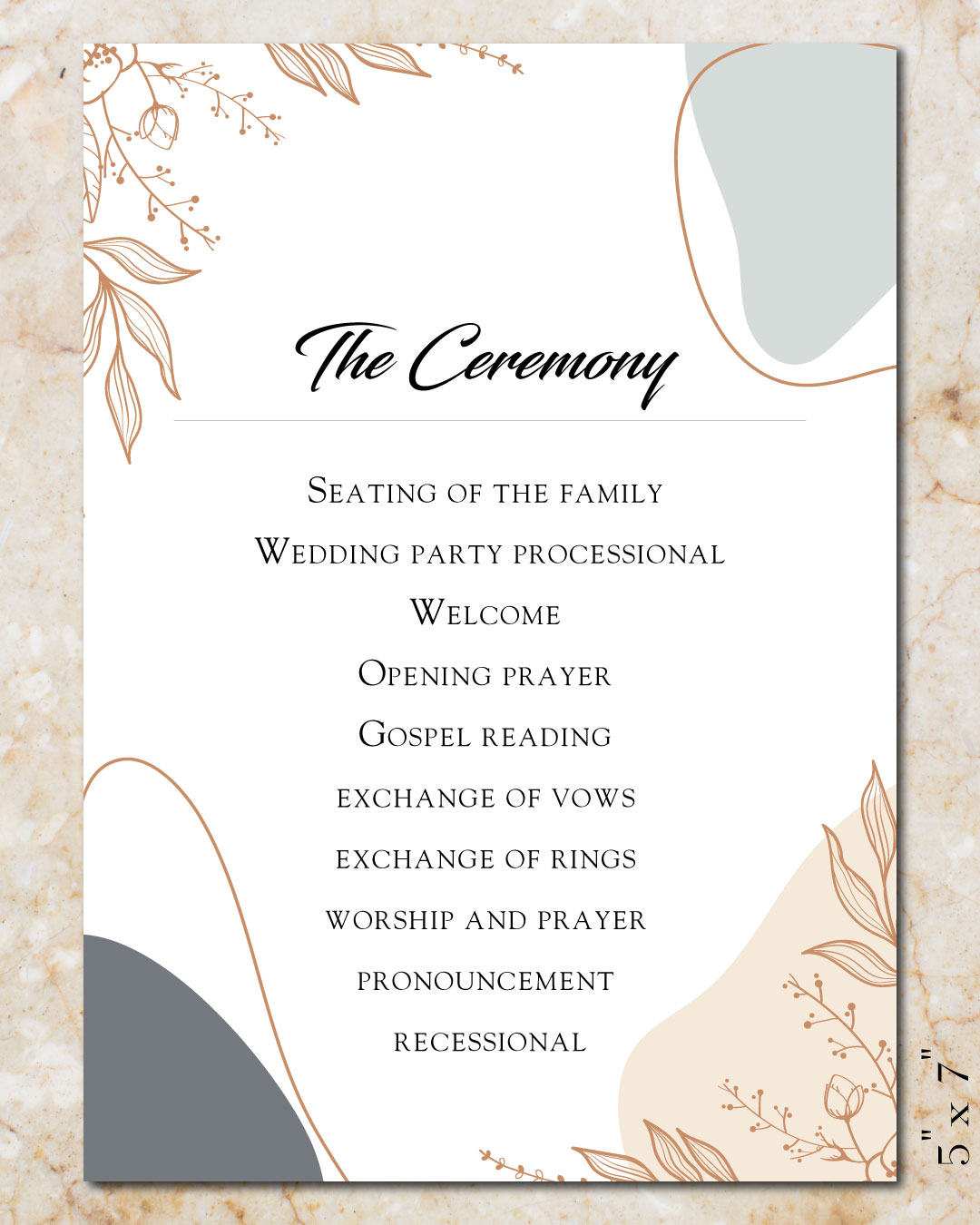 Nature Inspired Wedding Program Cards