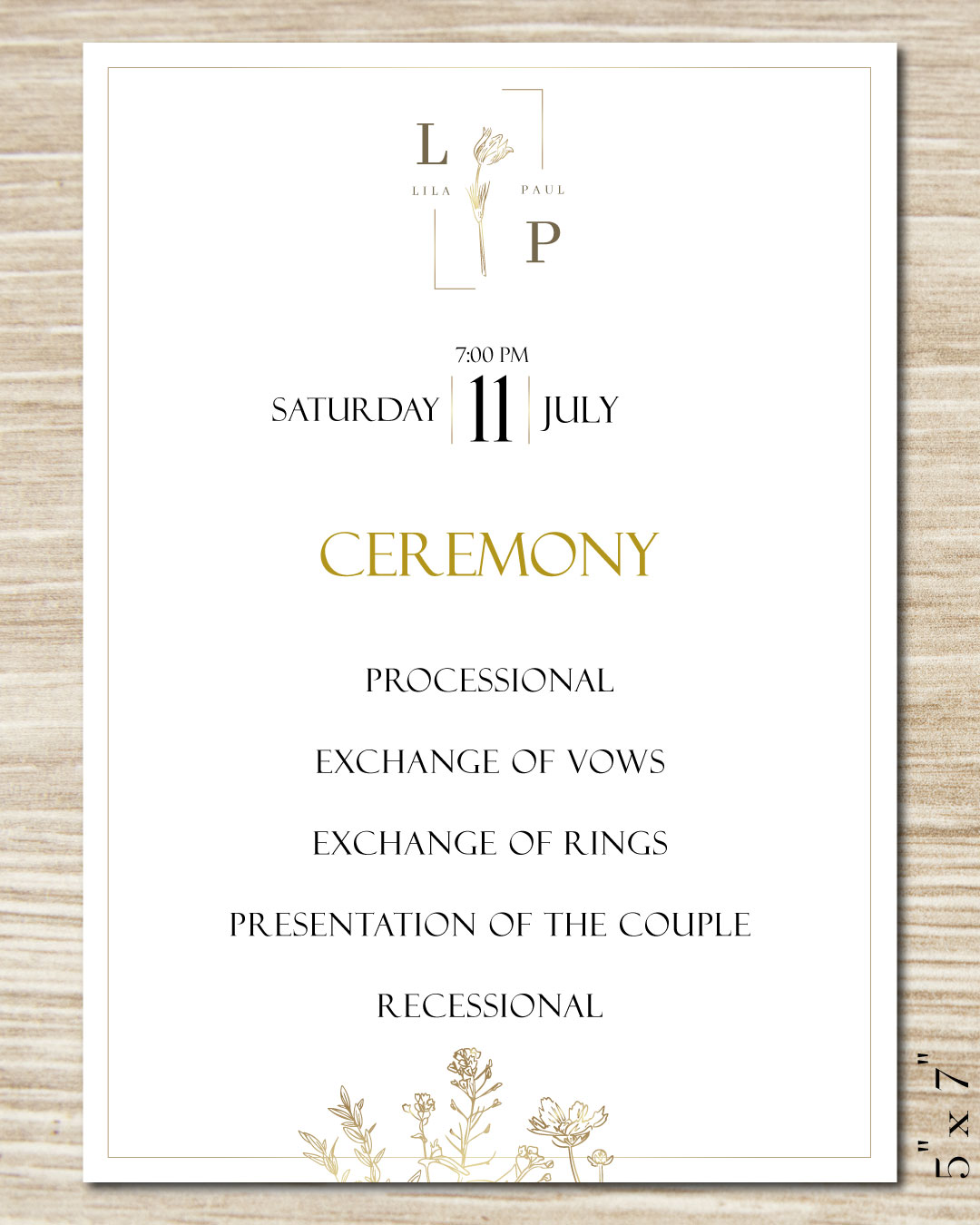 Vintage Elegance Wedding Program Cards