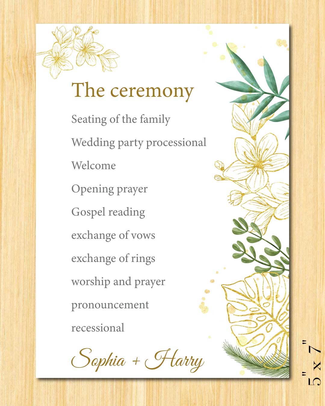 Dazzling Breadth Wedding Program Cards