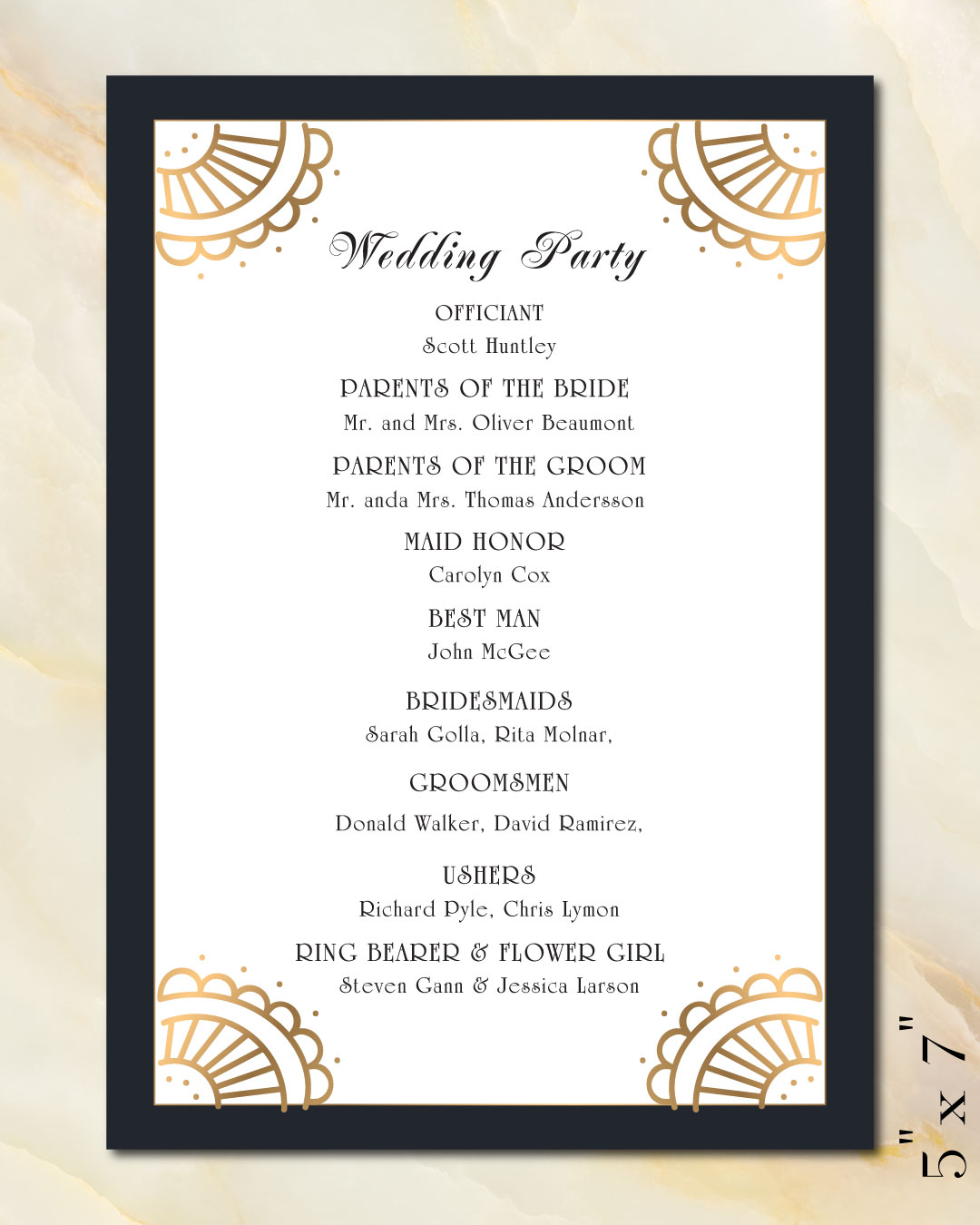 Mandala And Black Borders Wedding Program Cards