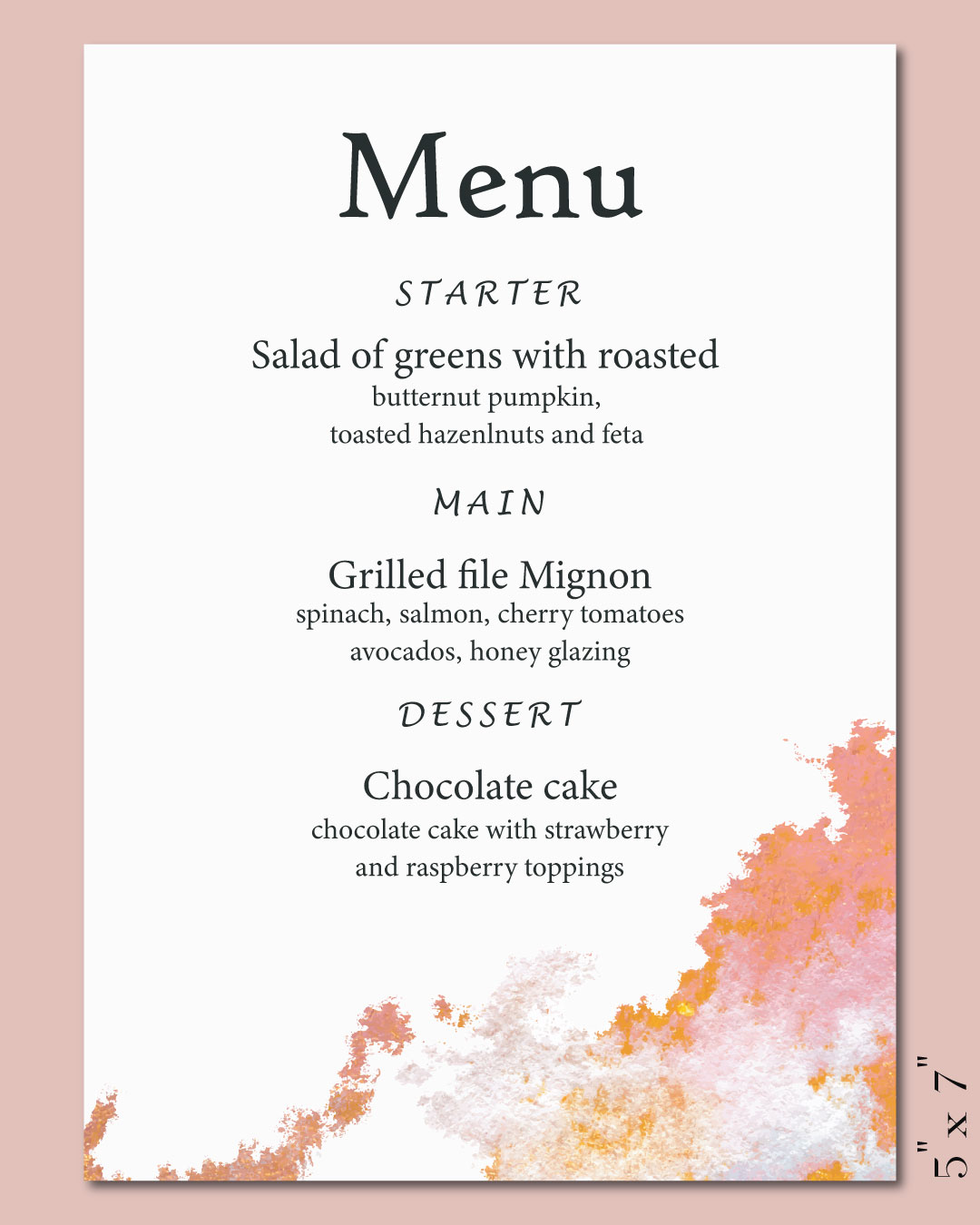 Reflective Red Spot Wedding Menu Cards