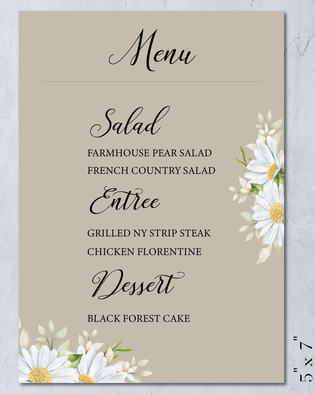 Ocher Warmth Wedding Menu Cards