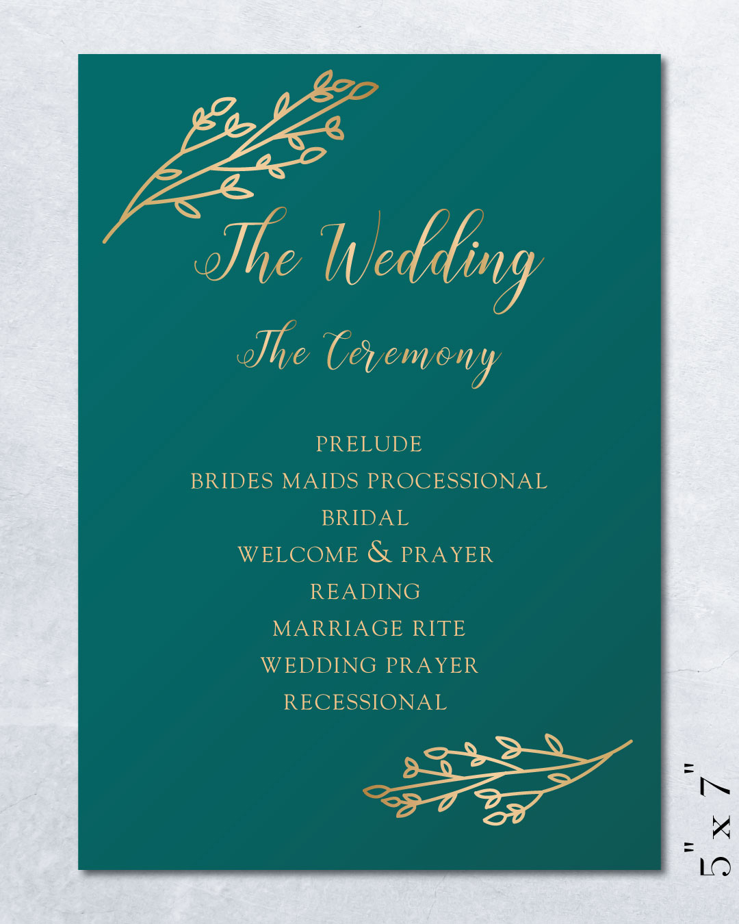 Jewelery Garden Wedding Program Cards
