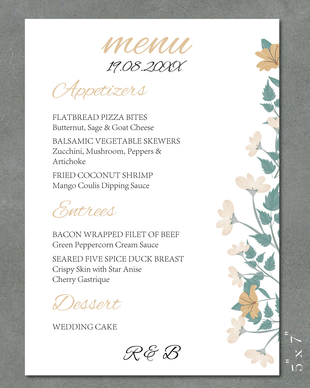 Pink Minimalist Garden Wedding Menu Cards