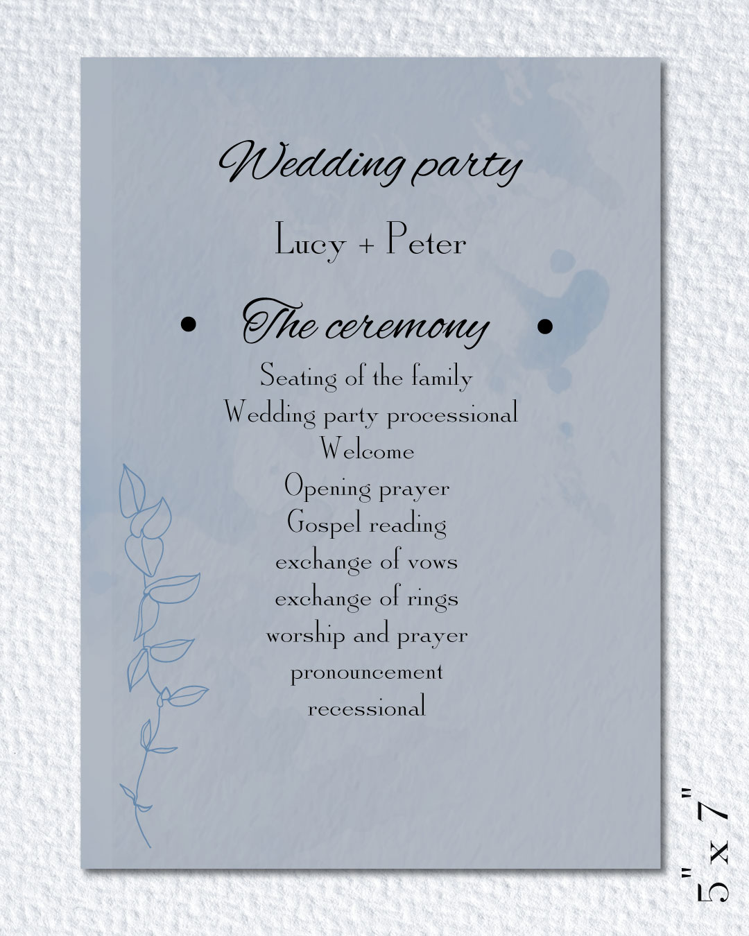 Refreshing Blue Wedding Program Cards