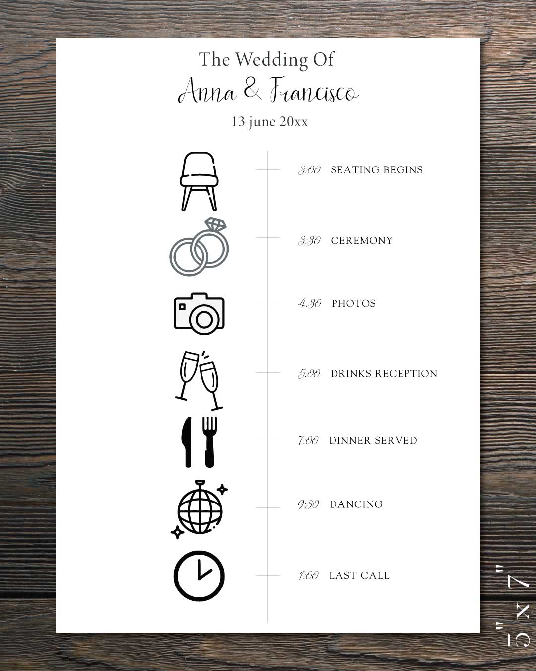 Subtle Classicism Wedding Program Cards