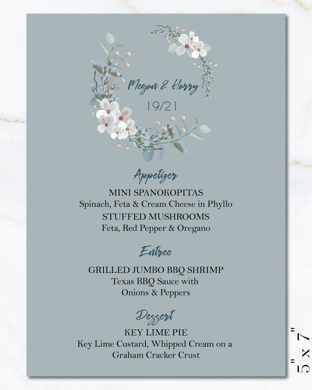 Reflexes Of Humidity Wedding Menu Cards