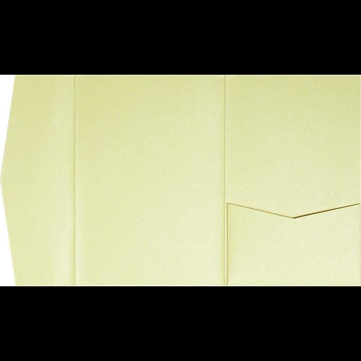Sunrise Yellow Metallic Pocket & Folder Invitation Card, A7 Himalaya