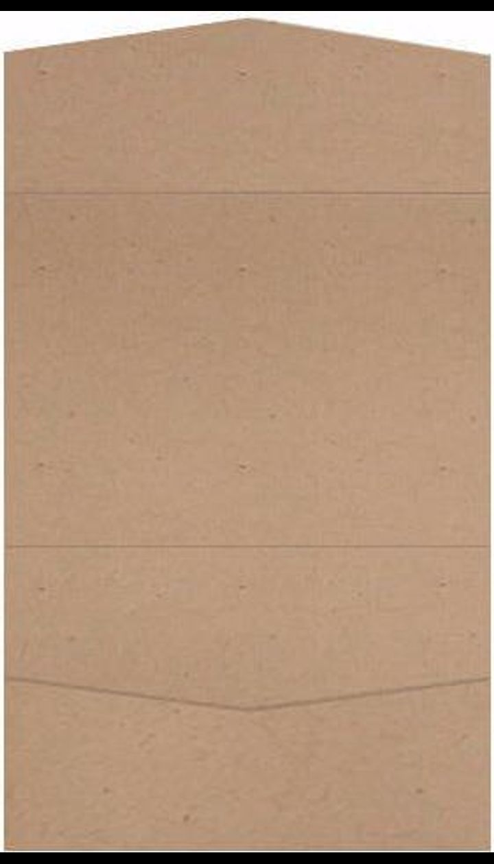 Taupe Brown Recycled Pocket & Folder Invitation Card, A7 Atlas