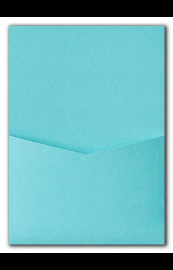 Tiffany Blue Solid Pocket & Folder Invitation Card, A7 Denali