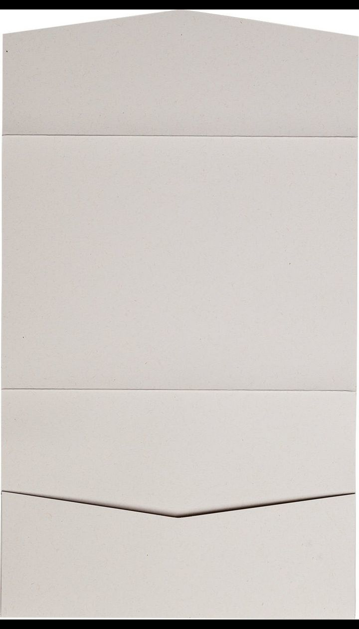 White Fiber Recycled Pocket & Folder Invitation Card, A7 Atlas