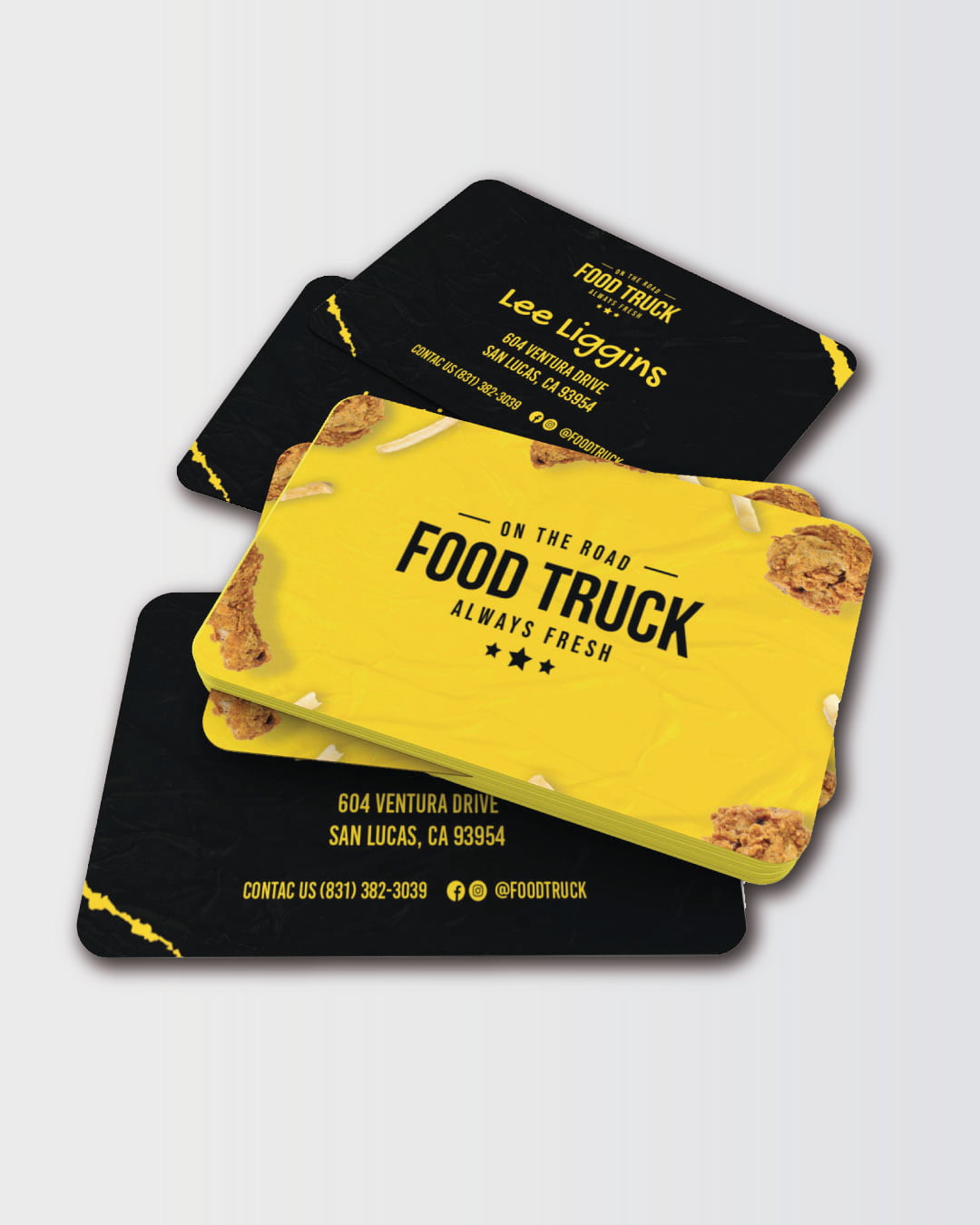 Restaurant Painted Edge Business Cards