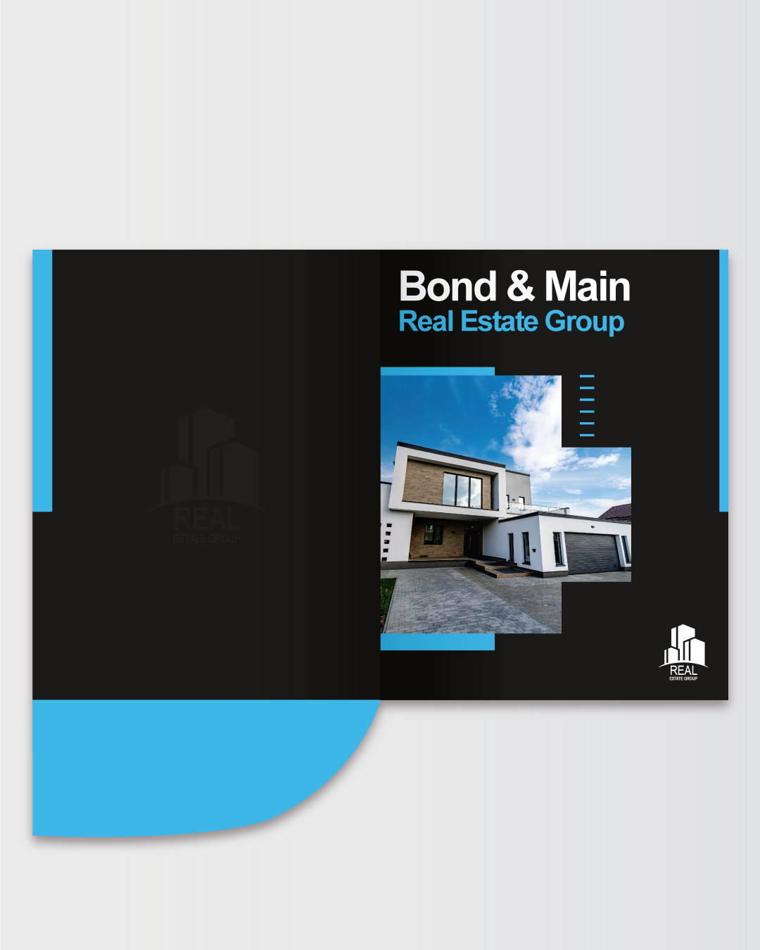 Black Real State Presentation Folders