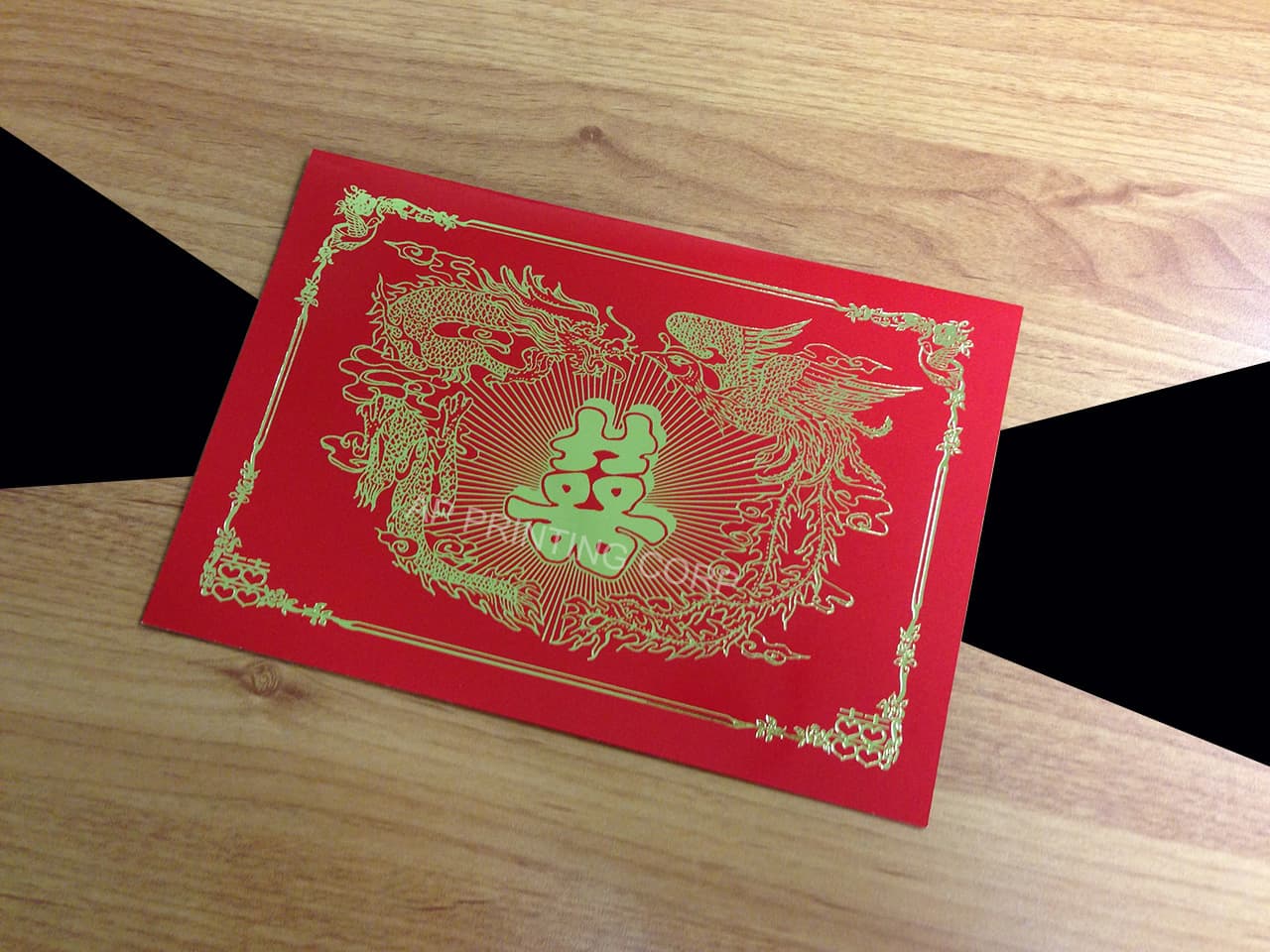 RP9-DB-V [V-L-01] Dynasty Reverie Dragon & Phoenix Wedding Invitation