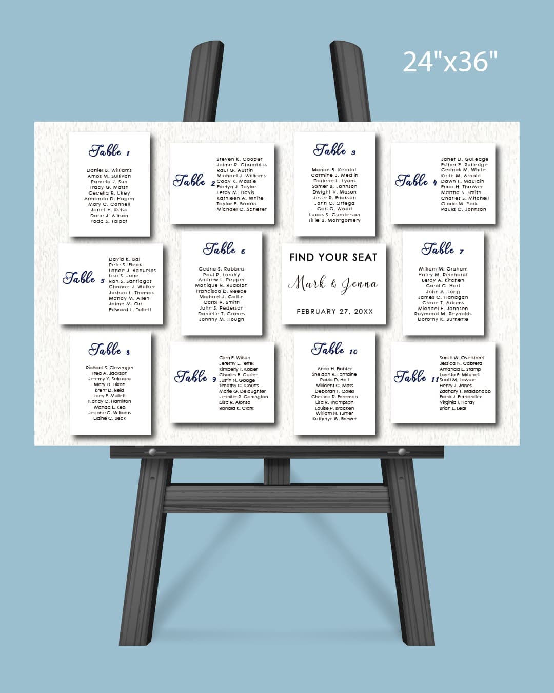 Minimalist Box Seating Chart