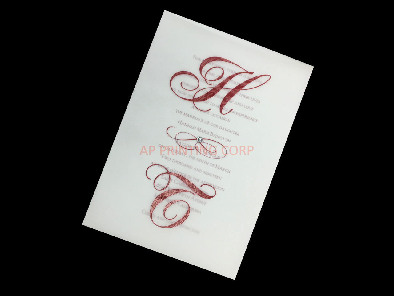 [CC-20] Figured Letters Flowers Wedding Invitation