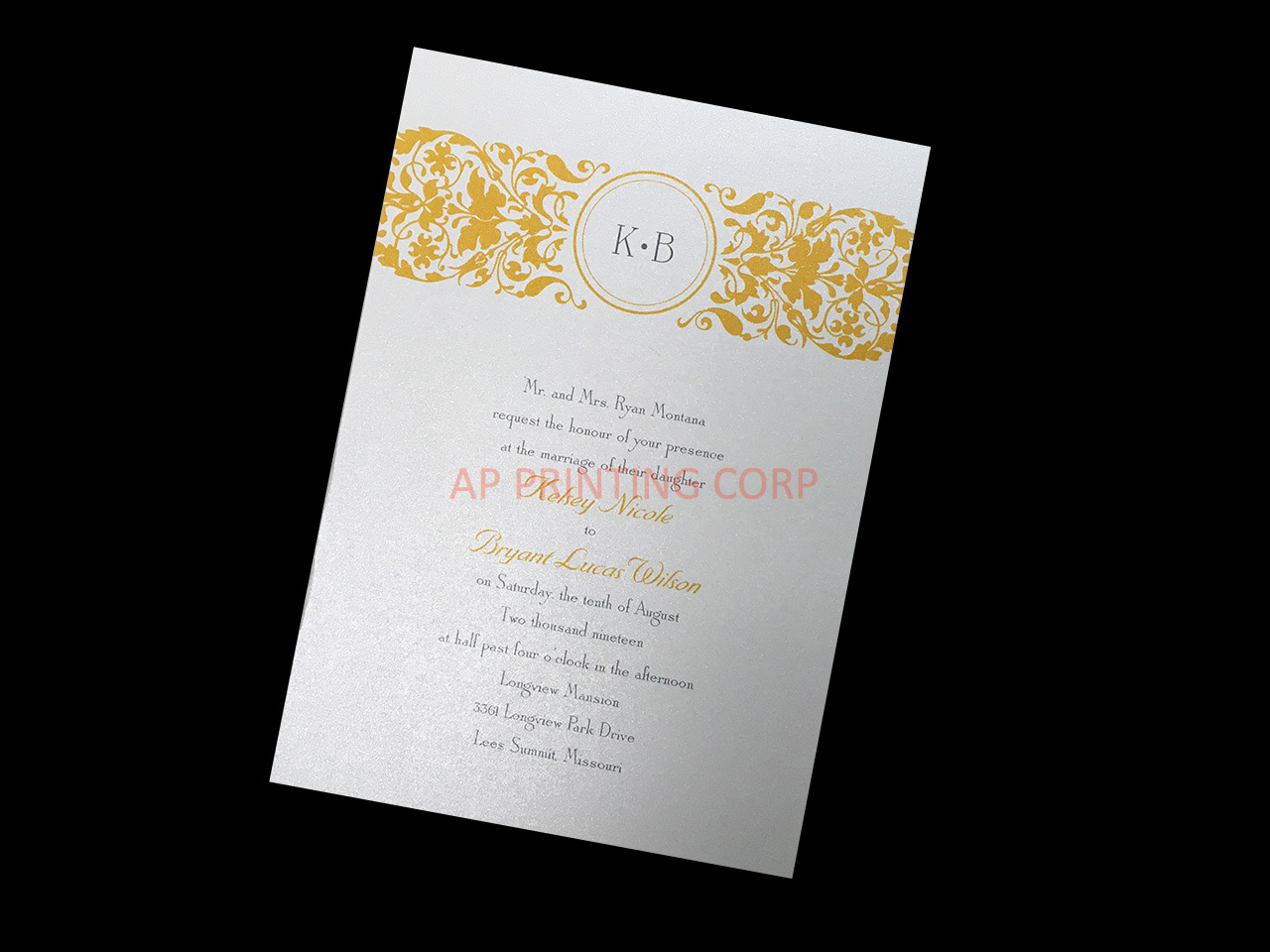 [CC-20] Filigree Splash Flowers Wedding Invitation