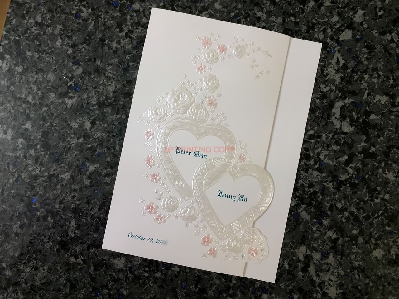 K9893 [I-11] Blushing Affection Hearts Wedding Invitation