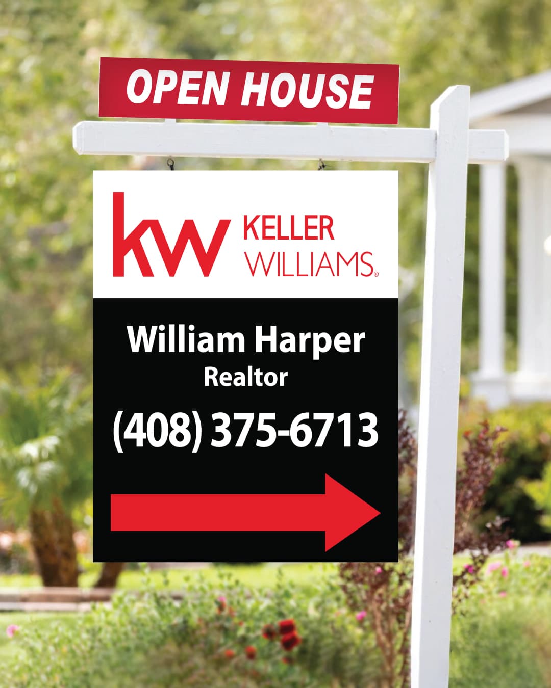 AP Printing - Keller Williams Realty Elegant Black Colonial Sign - Custom Printing Services