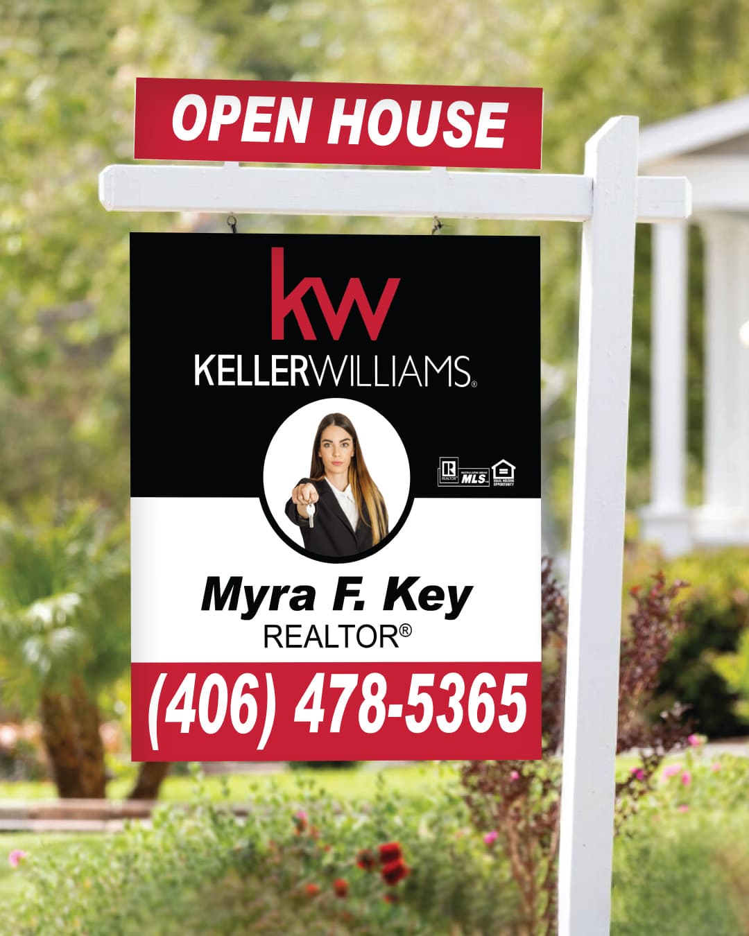 Keller Williams Realty Organization in Three Colors Colonial Sign AP Printing - Keller Williams Realty Organization in Three Colors Colonial Sign - Custom Printing Services