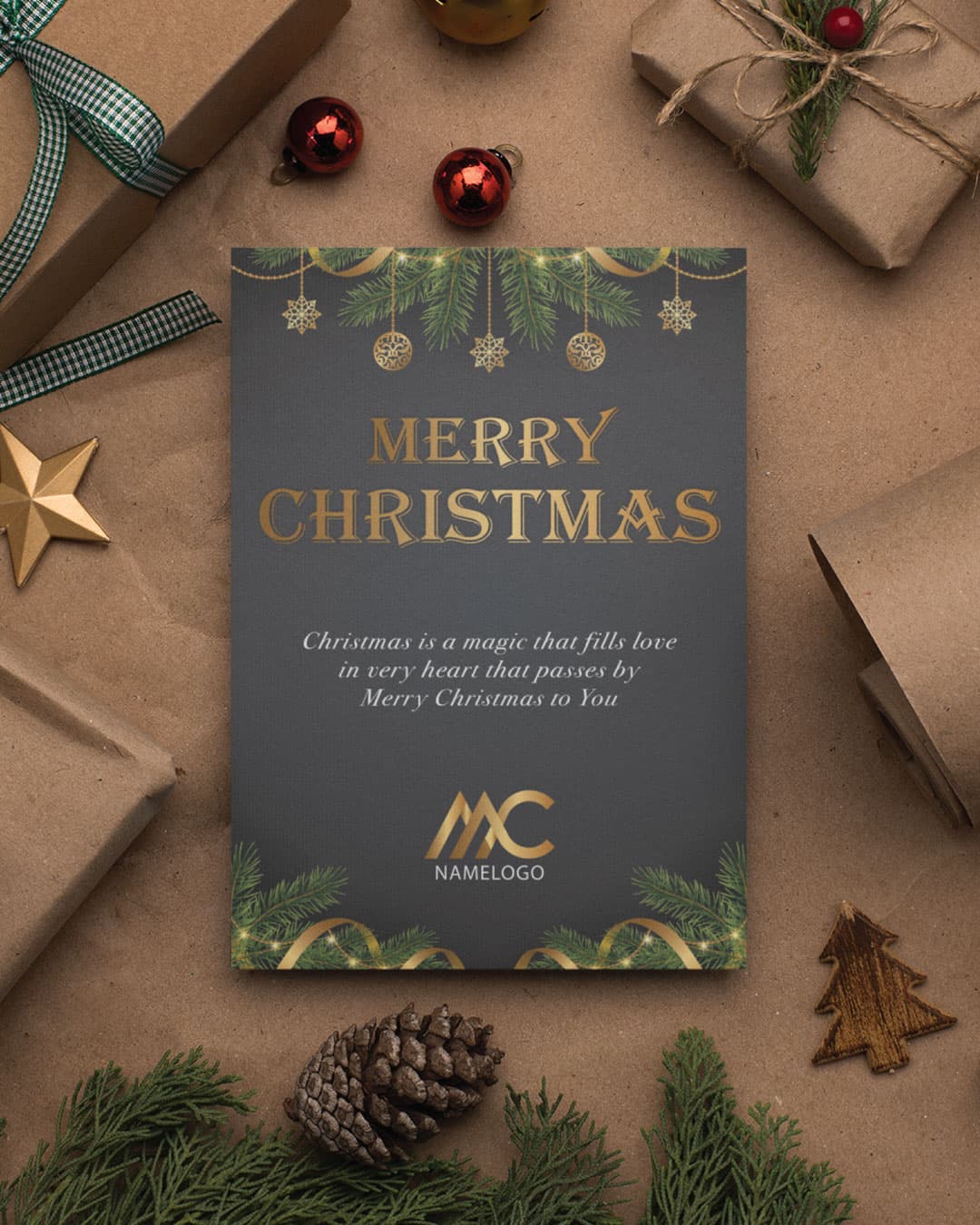 Dark Gray Festive Elegance