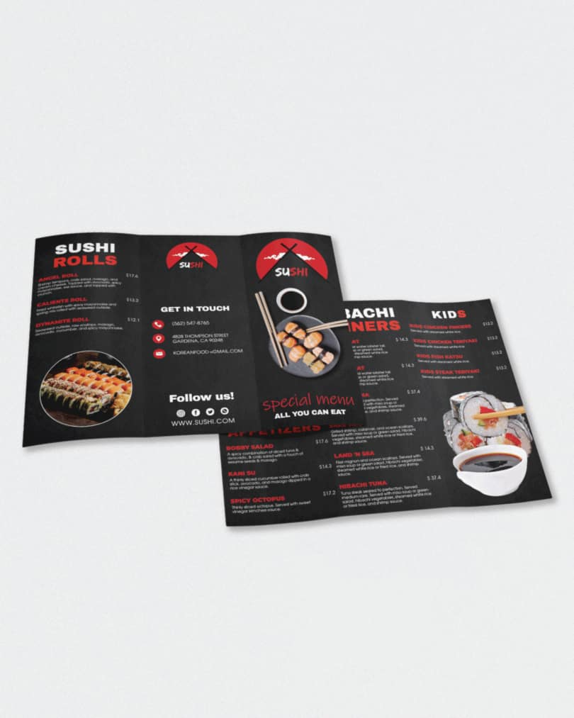 Sushi Back and Red To-Go Menus