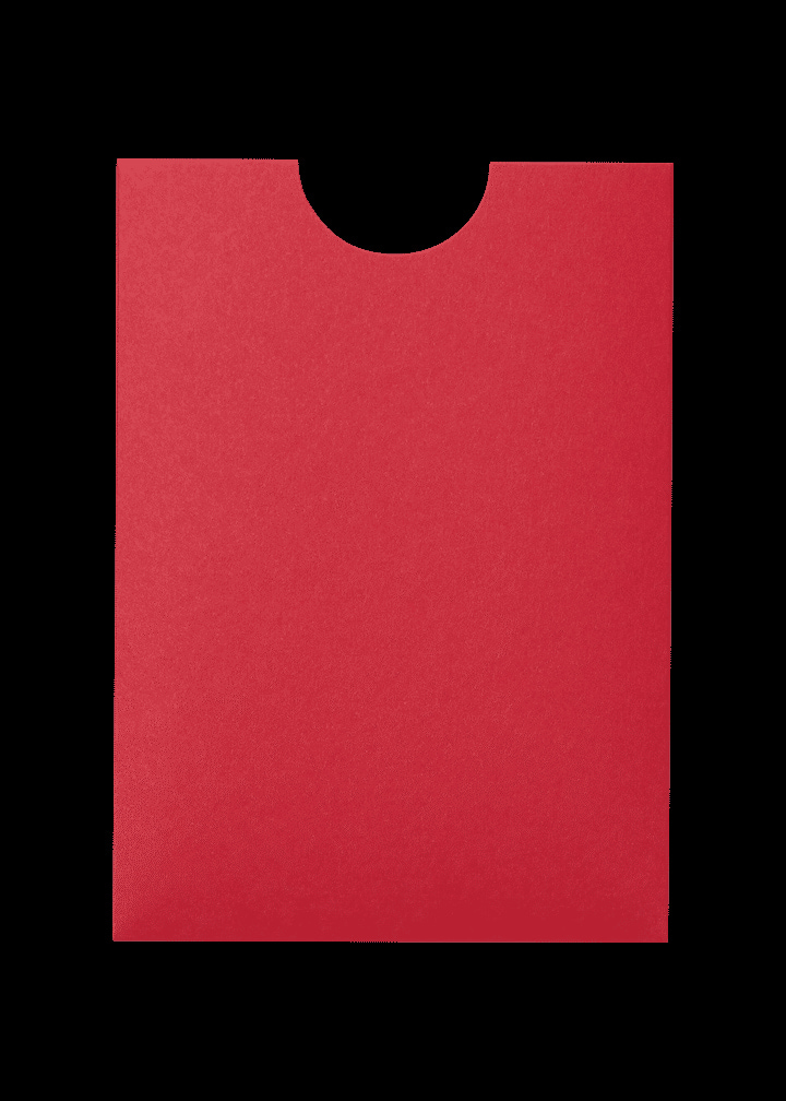 Cherry Red Solid Sleeve, 5" x 7" Pocket & Folder Invitation