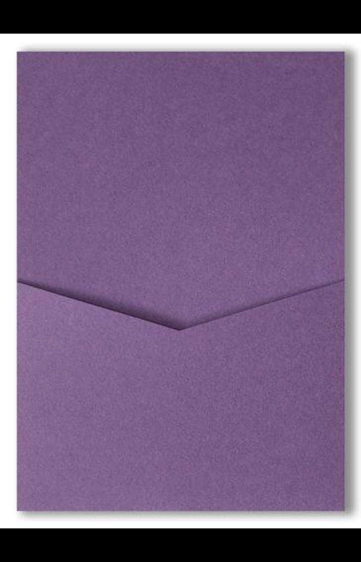 Dark Purple Solid Pocket & Folder Invitation Card, A7 Denali