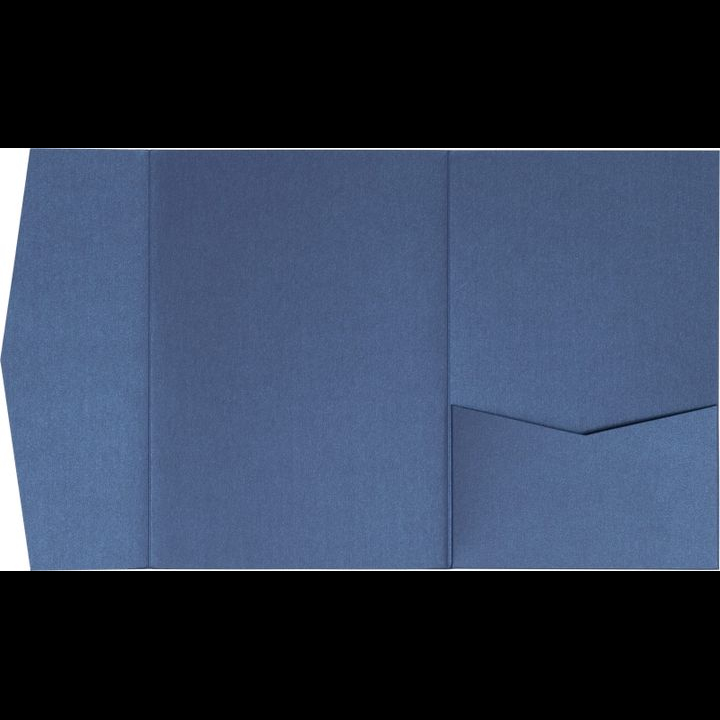 Electric Blue Metallic Pocket & Folder Invitation Card, A7 Himalaya