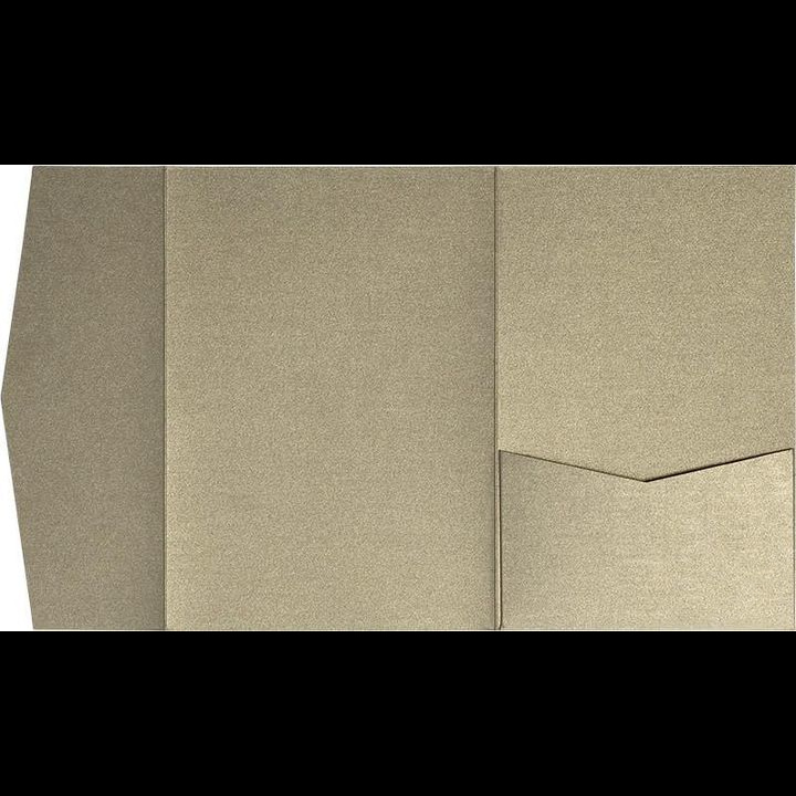 Gold Leaf Metallic Pocket & Folder Invitation Card, A-7.5 Himalaya