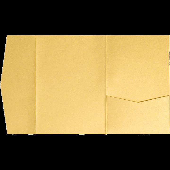 Gold Metallic Pocket & Folder Invitation Card, 6 1/4 Himalaya