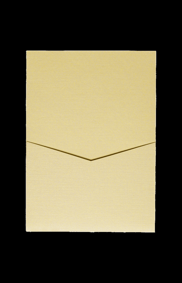 Gold Metallic Pocket & Folder Invitation Card, A7 Denali