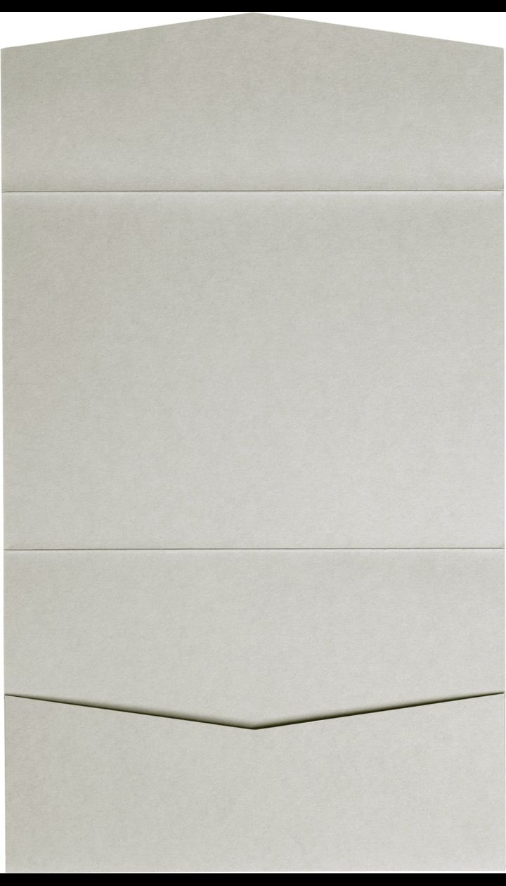 Gray Smoke Solid Pocket & Folder Invitation Card, A7 Atlas