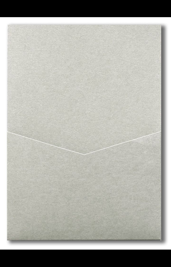 Gray Smoke Solid Pocket & Folder Invitation Card, A7 Denali