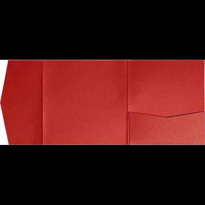 Jupiter Red Metallic Pocket & Folder Invitation Card, 6 1/4 Himalaya