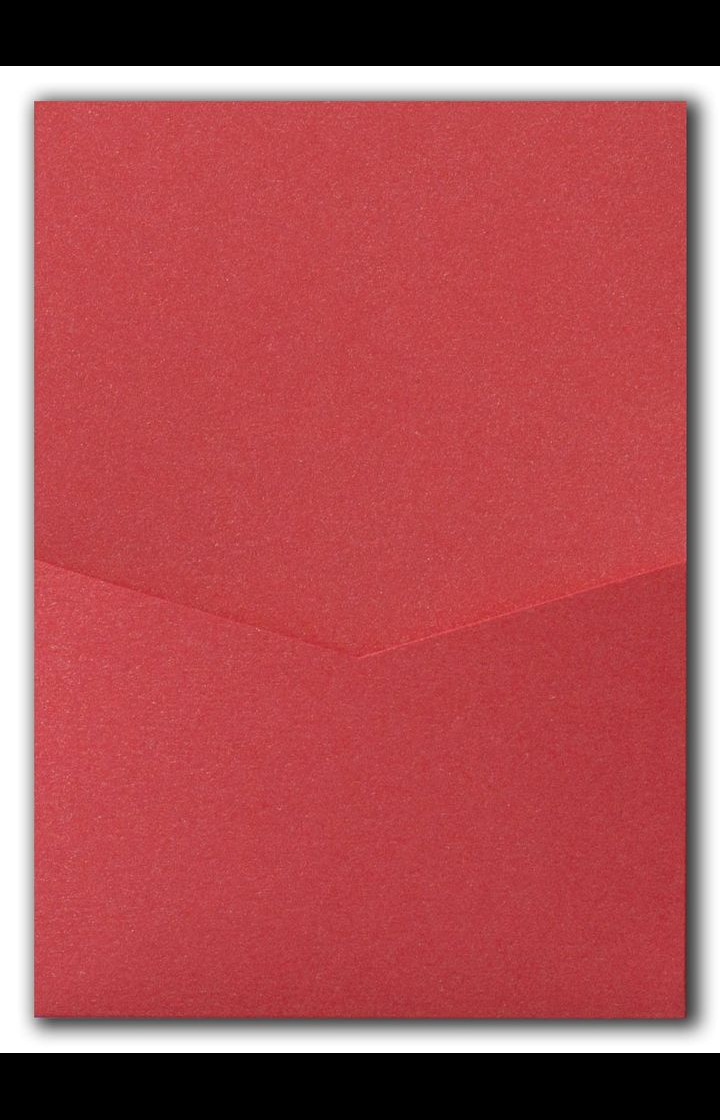 Jupiter Red Metallic Pocket & Folder Invitation Card, A7 Denali