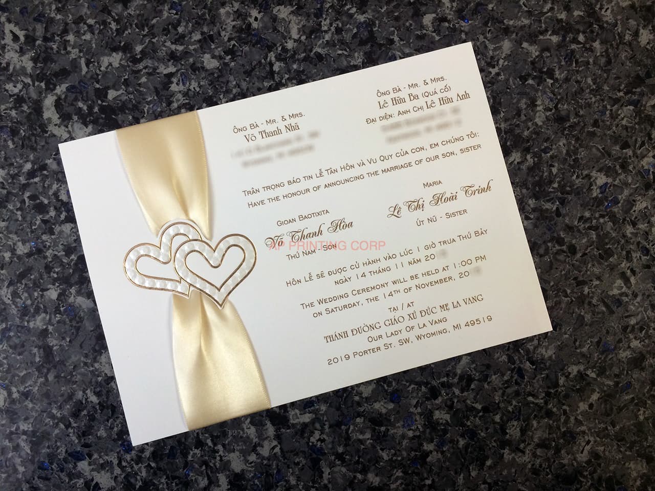 T511LT [I-17] Vietnamese & English Wedding Invitation