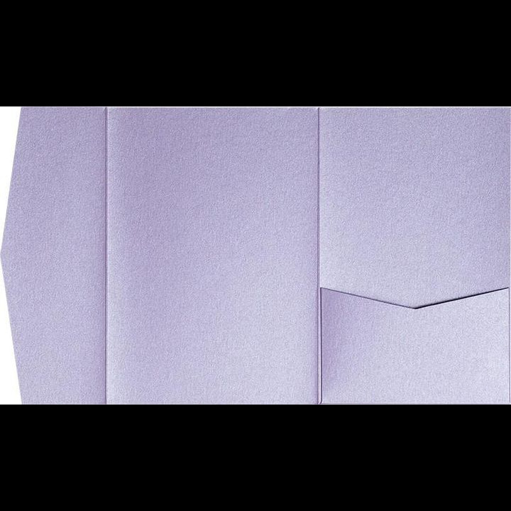 Lavender Metallic Pocket & Folder Invitation Card, A7 Himalaya