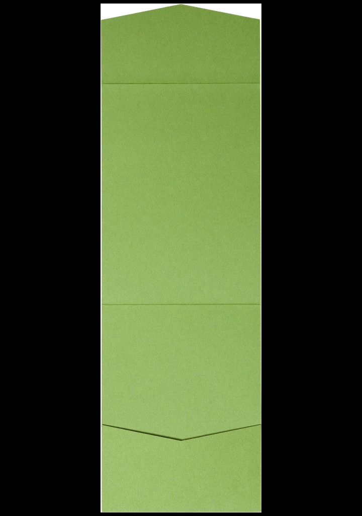 Meadow Green Solid Pocket & Folder Invitation Card, A7 Cascade