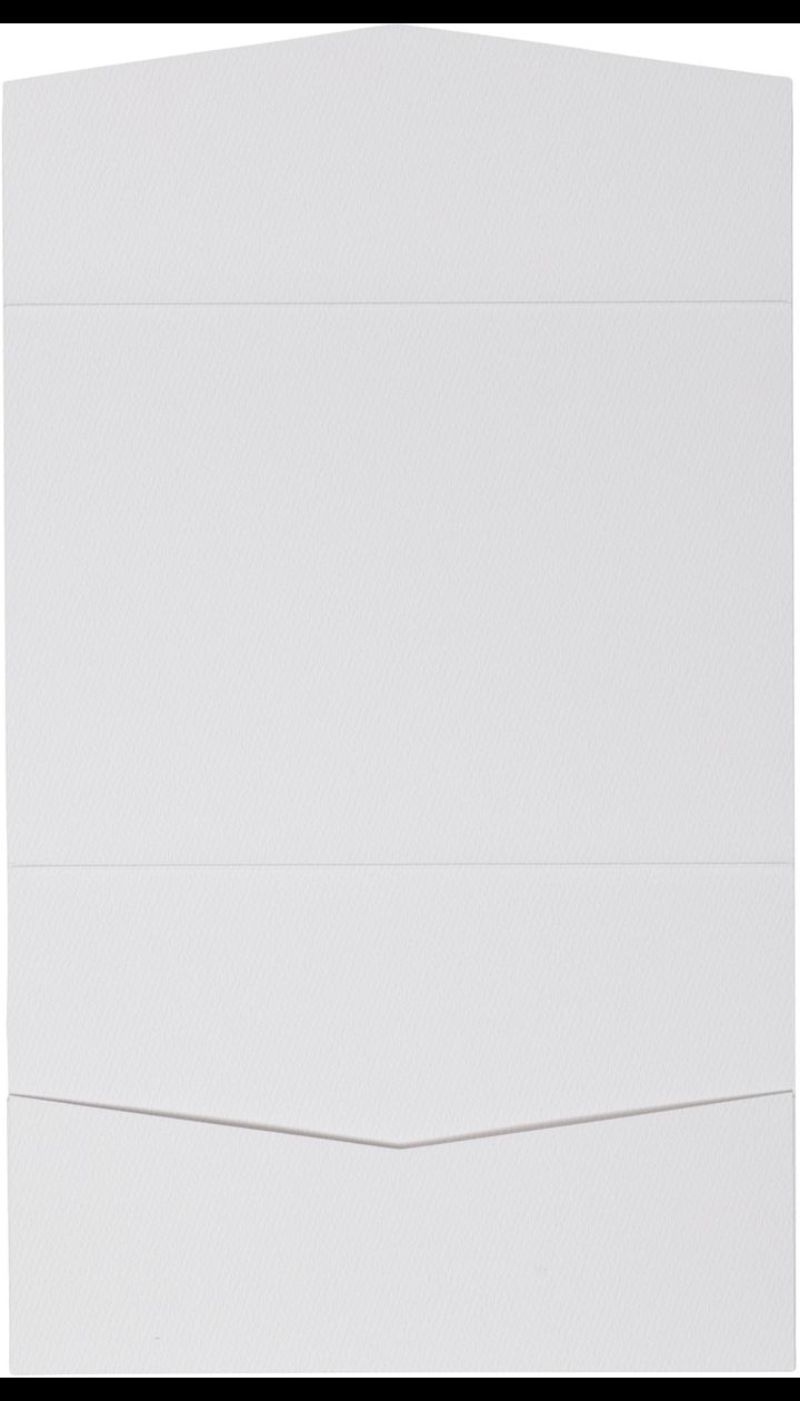 A7 Atlas Classic Avalanche White Felt Pocket & Folder Invitation